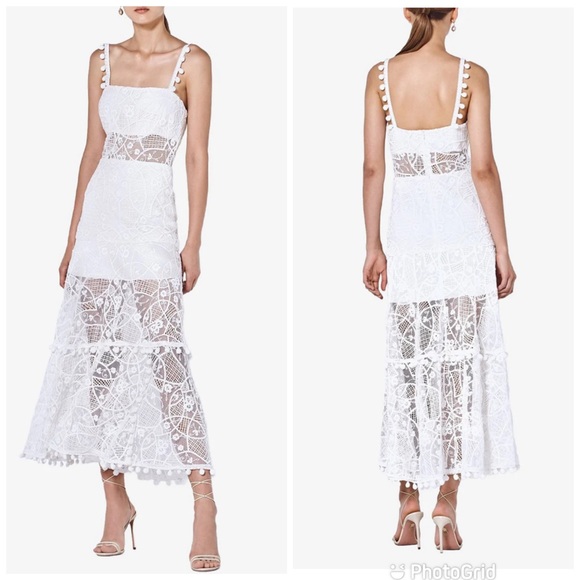 Alexis Dresses Alexis Lucila Tiered Lace Midi Dress In White Poshmark